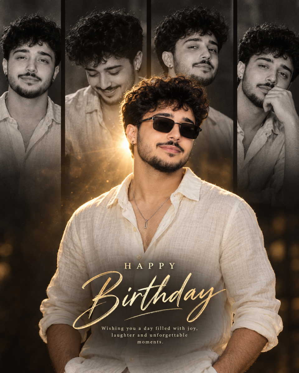 Cinematic Golden Birthday Portrait