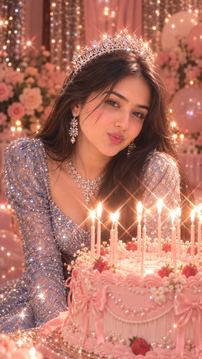 Princess Birthday Cake Glow Prompt