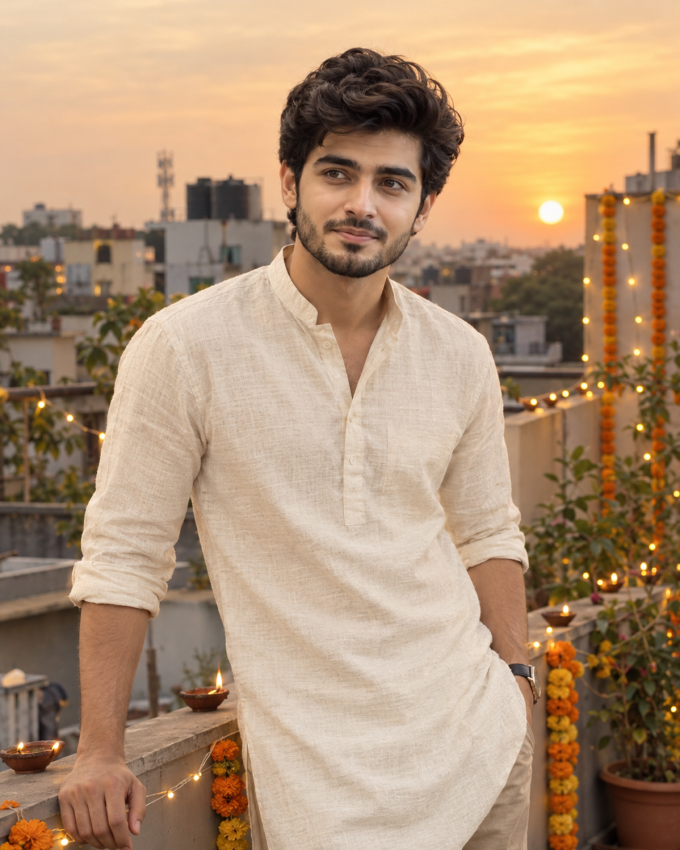 Sunset Diwali Rooftop Portrait